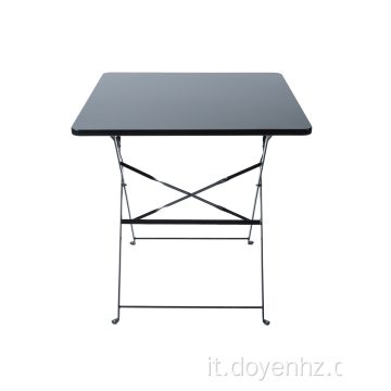 Tavolo pieghevole quadrato allungato in metallo da 70 cm